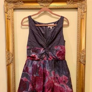 neiman marcus purple floral watercolor dress